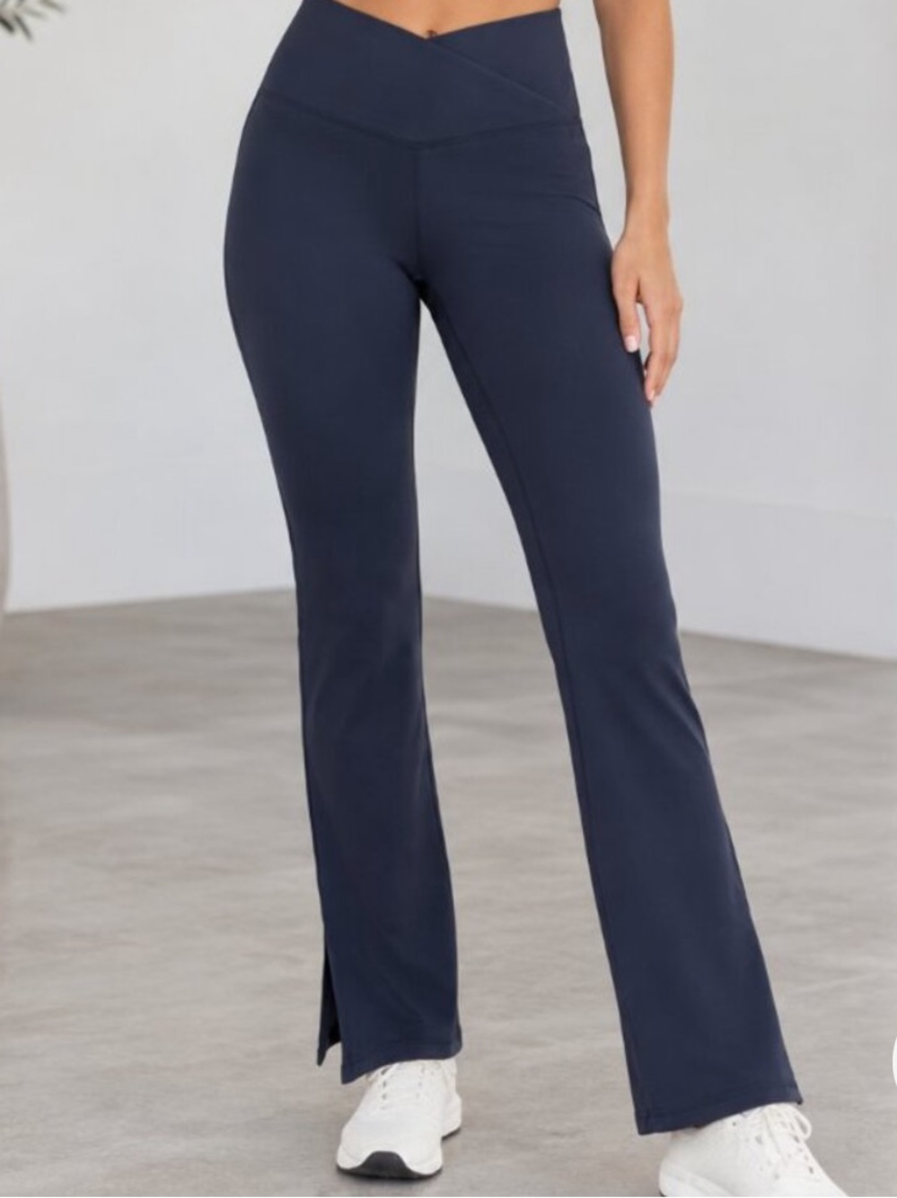 Danskin navy split flare pant, long